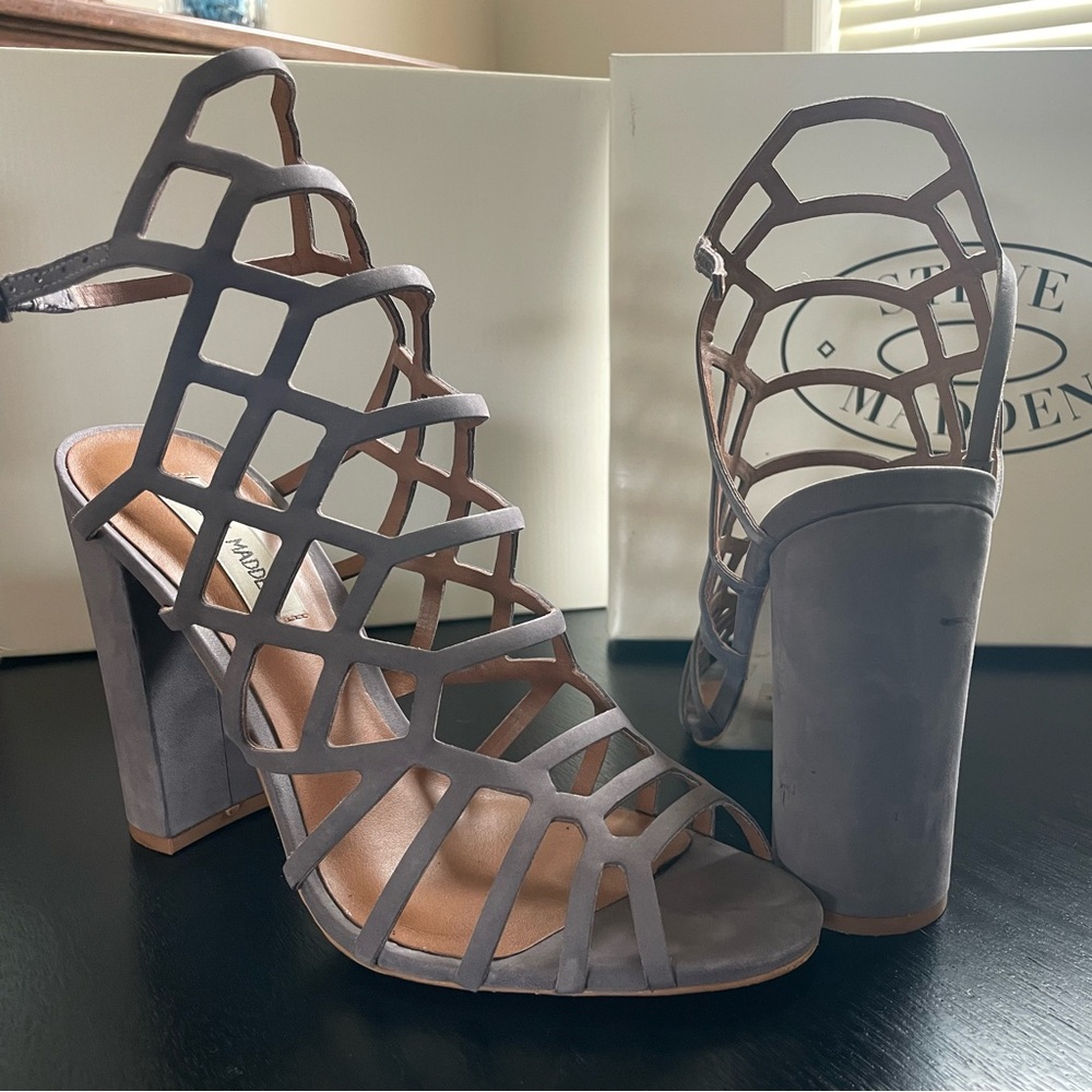 Steve Madden gray heels size 9.5